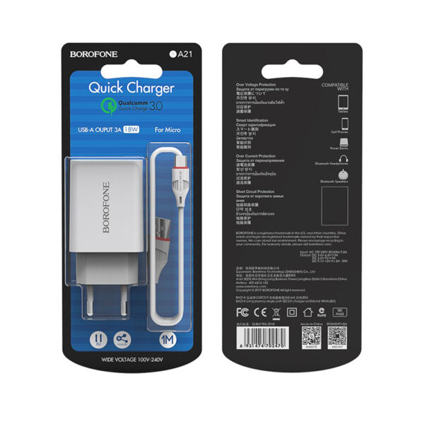 Chargeur Borofone BA21A micro