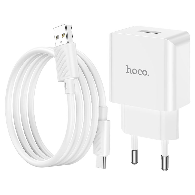 hoco-c106a-leisure-single-port-wall-charger-eu-set-usb-tc-wire-1